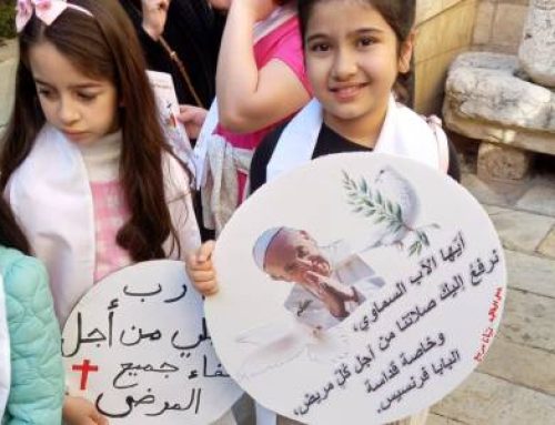 Way of the Cross of the Catholic schools in Jerusalem, praying for peace and for the Pope’s health